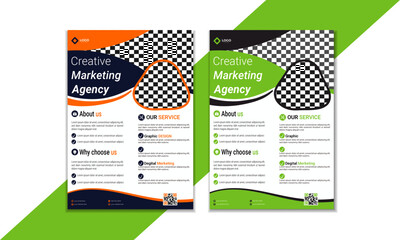 modern design template for your design. Corporate business flyer layout. a bundle of 4 templates of different colors a4 flyer template, editable vector template layout, new digital marketing flyer set