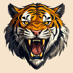 Tiger head vector, great for mascot logo