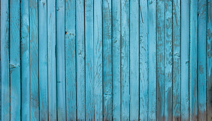 Fototapeta na wymiar Light blue old wooden fence background. Planks texture. Background suitable for food and meal scenes.