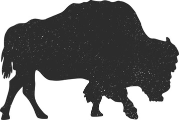 Bison silhouette grunge vector illustration