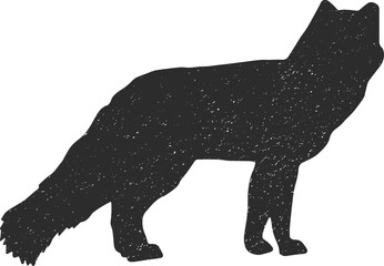 Fox silhouette grunge vector illustration