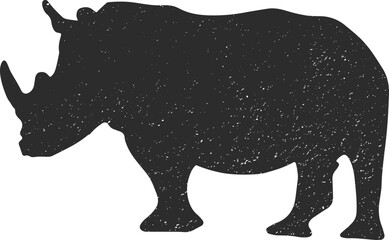 Rhino silhouette grunge vector illustration