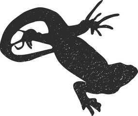 Lizard silhouette grunge vector illustration