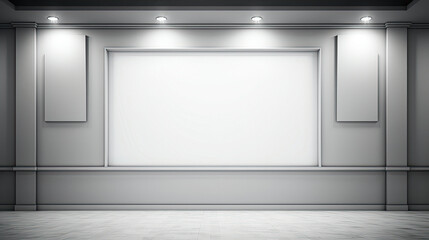 Cinema white screen mockup billboard