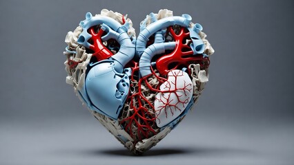 Human heart made by plastic waste  - obrazy, fototapety, plakaty
