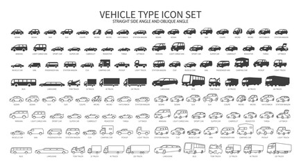 Big set of various vehicles, straight and oblique angles © SUE