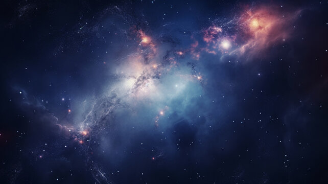 夜空や宇宙銀河の背景素材 night sky and universe galaxy background image. Created by generative Ai
