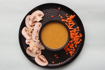 mushroom carrot soup, healthy appetizer