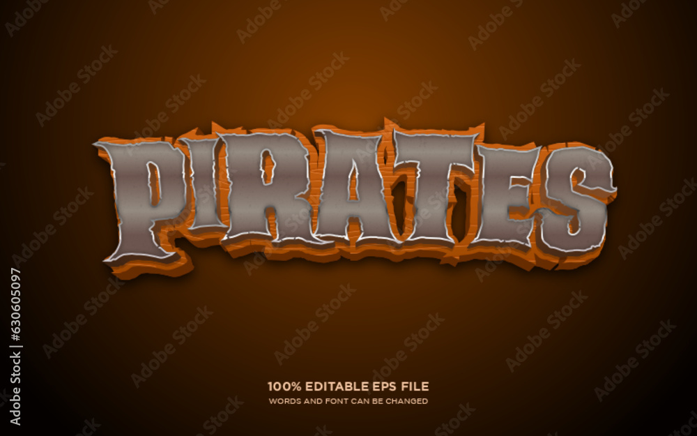 Poster pirates 3d editable text style effect