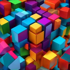 Fototapeta na wymiar abstract colorful cubes background Generated Ai 