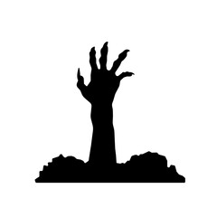 Zombie hand coming out from grave