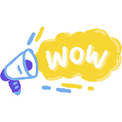 wow doodle icon for decoration,website,app,presentation,printing,banner,poster,etc.