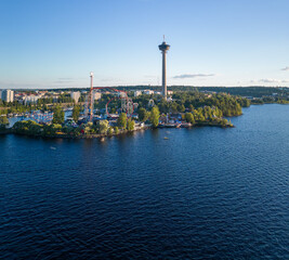 Fototapeta na wymiar Tampere city on the lakehore of Näsijärvi, Finland