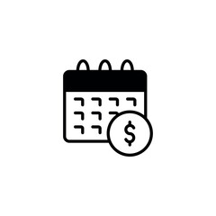 Payment Shedule icon design with white background stock illustration