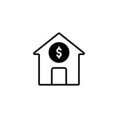 Realestate Investment icon design with white background stock illustration