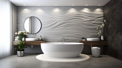 modern Interior Bathroom Bath Room. AI Generative