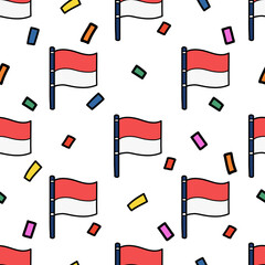 Indonesian flag pattern seamless background.