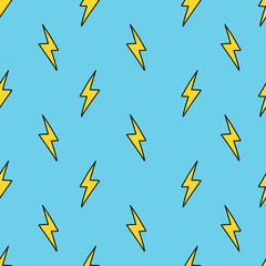 Thunder yellow pattern seamless background.