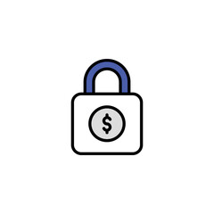 Secure Investment icon design with white background stock illustration