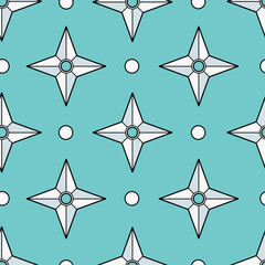 Geometric shuriken pattern seamless background.