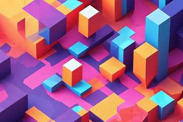 Create an abstract piece with vibrant colors and geometric patterns. Generative AI