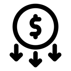 currency down icon vector illustration asset element