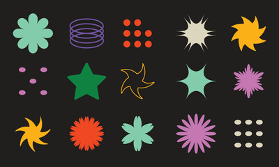 Pattern abstract star background shape liquid texture wallpaper graphic geometric line repeat seamless retro banner