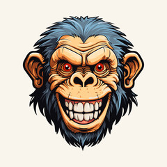 Smiling monkey, great for mascot logo vector