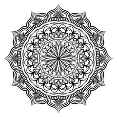 Flower Mandala. Vintage decorative elements. Oriental pattern, vector illustration. Islam, Arabic, Indian, Moroccan, Spain, Turkish, Pakistan, Chinese, mystic, ottoman motifs. Coloring book page.