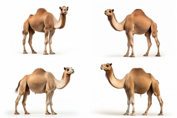camel set isolated on white background