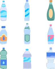 mineral water set cartoon. splash bubble, fresh clean, pure blue mineral water sign. isolated symbol vector illustration