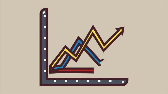 Dynamic business animation showcasing diagrams and profit achievements, ideal for presentations and corporate videos