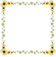 Obraz premium Sunflower floral Frame Vector