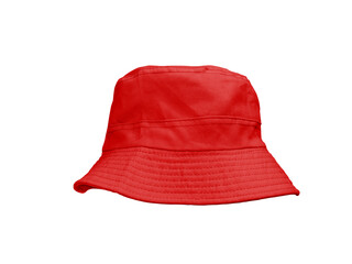 red bucket hat isolated PNG transparent