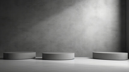 Product presentation mockup gray white background concrete 3d illustration podium stand