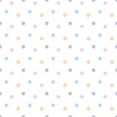 Cute seamless pattern with Colorful Polka Dots. Abstract Multicolored dot on white background. design for background, wallpaper, wrapping, fabric, and all your creative project.