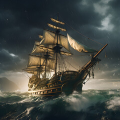 Fototapeta premium ship in the sea