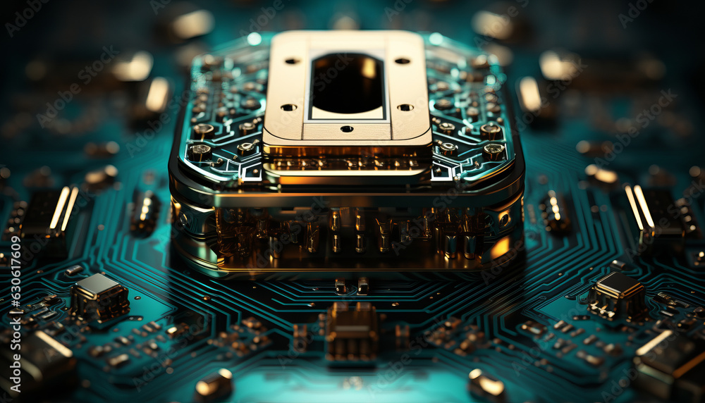 Poster cybersecurity concept, user privacy security and encryption, secure internet access future technolog