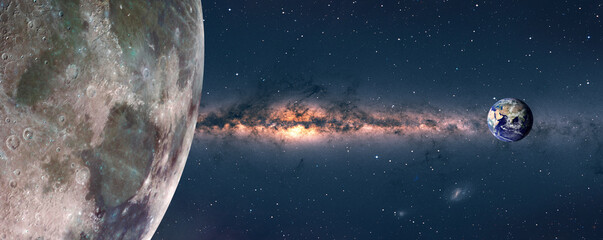 The Earth as Seen from the Surface of the Moon "Elements of this Image Furnished by NASA"