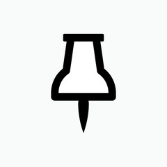 Pin Icon. Mark, Sign Symbol - Vector.   