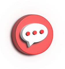 3D red speech bubble icon