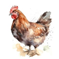 Fototapeta premium water color of a rooster on the farm, Generative AI
