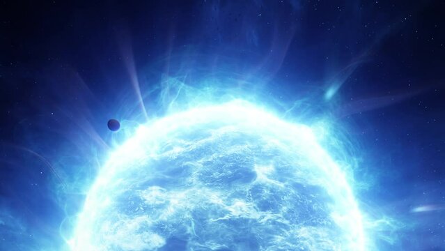 Neutron Star Close Up View in the space