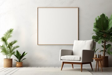 Minimalist Interior Canvas Mockup Created with Generative AI