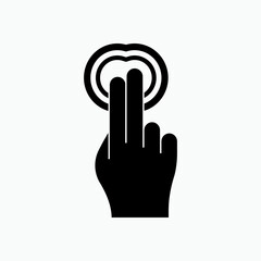 Touch Screen Icon. Finger Gesture on Device Symbol. Applied for Design, Presentation, Website or Apps Elements - Vector.