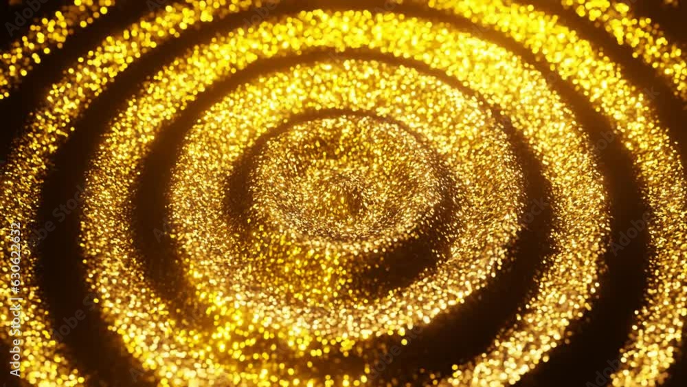 Aufkleber abstract glitter golden particles flow wave background 3d rendering