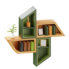 3D Illustration of wall shelf