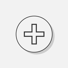Add Icon. Plus, Positive. Ambulance, Medical Logo. Increase Sign and Symbol for Design, Presentation, Website or Apps Elements - Vector.    