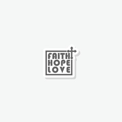 Faith hope love icon sticker logo