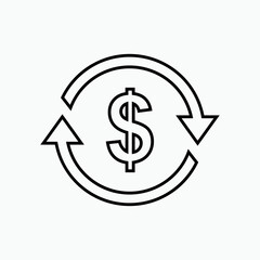 Exchange Icon.  Transfer, Switching Symbol - Vector.      